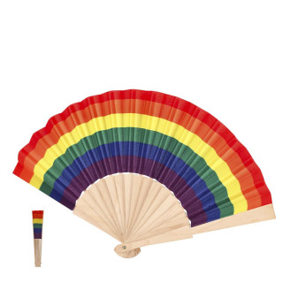 Abanico Arcoíris Pride Madera Natural | SomPrinty 3D